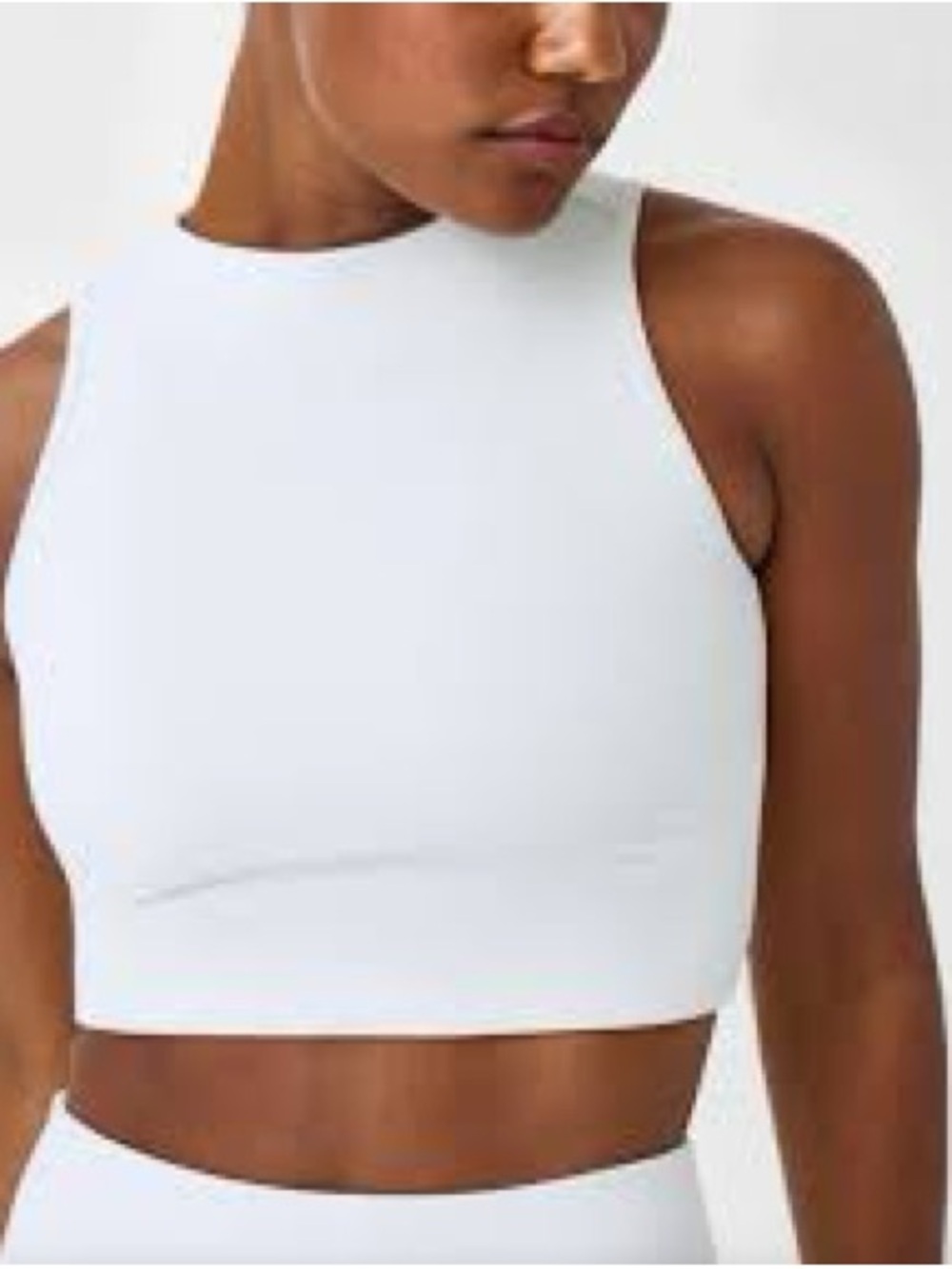 NWT SPANX CONTOUR RIB MOCK NECK CROP TOP